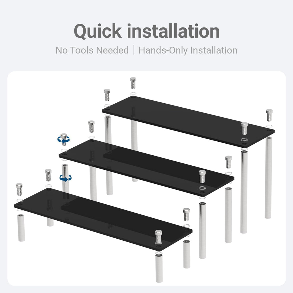 3-Tier Acrylic Display Riser Stand - Clear Organizer for Perfume, Cupcakes, Figures, Desserts, and Party Decoration