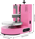 Automatic Cake Decorating Machine, Electronic Cream Coating Spreading Smooth Machine with Graduated Scraper 30-200RPM Rotating Speed,Cake Bread Spreader Machine for 4-12inch Cakes,Pink