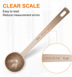 HARFINGTON 2pcs Coffee Scoop Spoon 1tbsp (3tsp, 15ml) 304 Stainless Steel Long Handle Teaspoon/Tablespoon Measuring Spoons Scoops for Tea Sugar Kitchen, Rose Gold