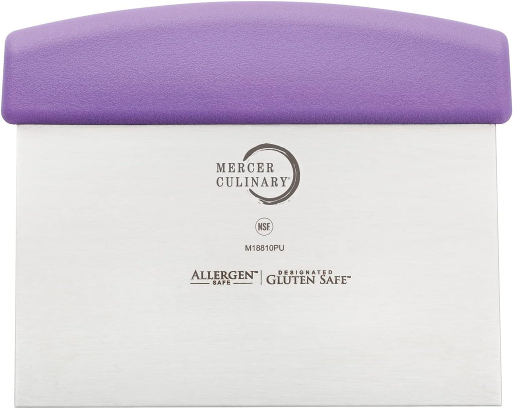 Mercer Culinary Millennia Bench Scraper, 6-Inch x 3-Inch Blade, with Purple Handle,