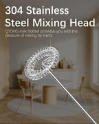 Rechargeable Milk Frother with Stand, Electric Frother Wand Handheld Coffee Foam Maker Detachable Stainless Steel Whisk Drink Mixer Foamer for Latte, Cappuccino, Hot Chocolate, Egg (Silver-1)