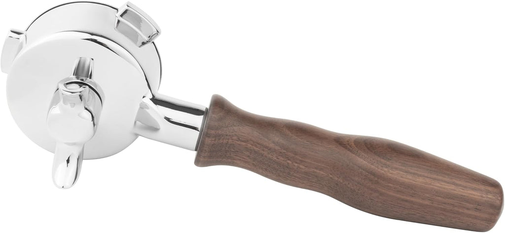 LILQ 54mm Spouted Portafilter Compatible with Breville Barista Express, Barista Pro, Bambino, and More – 18-20g basket included (Walnut, Double Spouts)