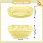 Silicone Banneton, Sourdough Bread Baskets (Set of 5, 6.5 Inch), Mini Oval Proofing Bowls, Bread Making Baking Supplies, Banneton proofing basket for Sourdough Baking