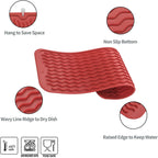 Silicone Dish Drying Mat for Multiple Usage,Easy clean,Eco-friendly,Heat-resistant Silicone Mat for Kitchen Counter,Sink,Bar,Bottle,or Cup Red M 17 inches x 6 inches