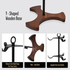 Mug Tree Y-Shaped, Coffee Mug Holder with Angled - Out Iron Hooks (No More Squeezing!), Solid Wood Base & Sturdy Iron Coffee Cup Rack, 6 Hook, Tools Included, Easy Install, Elevate Kitchen Nook Décor