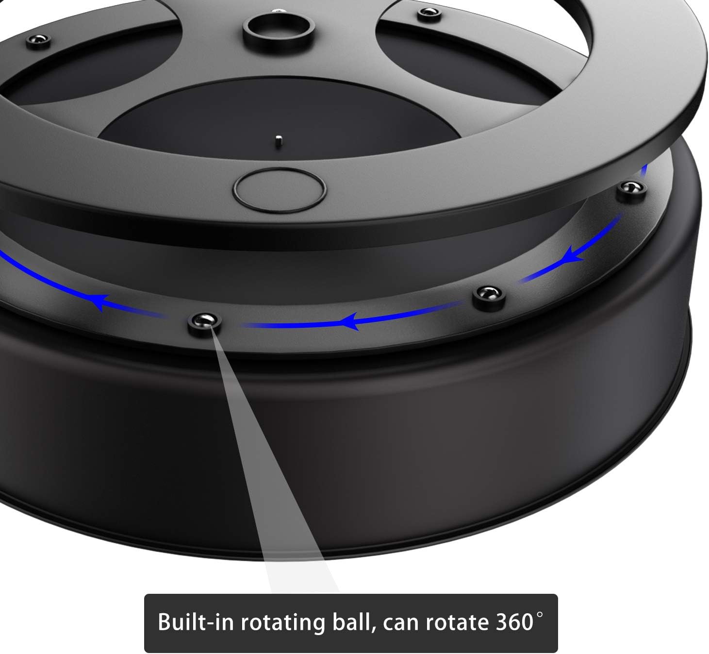 VAEHOLD Lazy Susan Stainless Steel Black Spice Rack Turntable for Pantry Cabinet - Decorative Trays Storage Containers Organizer for Kitchen Cabinet, Snacks, Bathroom (12 inches)