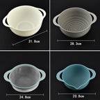 Plastic Mixing Bowls Set 8/10 PCS with Measuring Spoon, Colorful Serving Bowls for Kitchen, Ideal for Baking, Prepping, Nesting Bowls for Space Saving Storage (Pebble Stream)