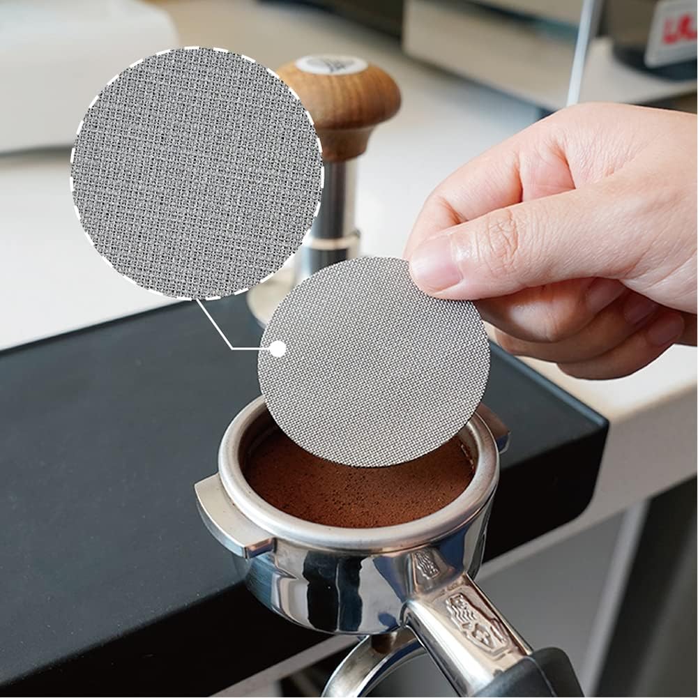 watchget 53 Espresso Puck Screen - Lower Shower Screen - 1.7mm Thickness Metal Reusable Coffee Filter for 54mm Protafilter Basket 316 Stainless Steel 150μm