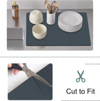 Golener Coffee Maker Mat - Cafe Bar Decor for Coffee Station, Dish Drying Mat, Drip Tray for Dish Rack, Absorbent Mat for Countertops, Non-slip Material Keeps Dish in Place, 23”x15”, Marble Navy