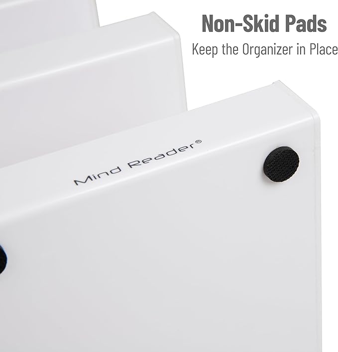 Mind Reader Coffee Tea Utensil and Condiment Station, Countertop Organizer, Coffee Bar, Kitchen, 6" L x 9" W x 16" H, White (Pack of 2)