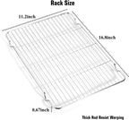 Wildone Baking Sheet & Rack Set [2 Sheets + 2 Racks], Stainless Steel Cookie Pan with Cooling Rack, Size 17.3 x 12.2 x 1 Inch, Non Toxic & Heavy Duty & Easy Clean