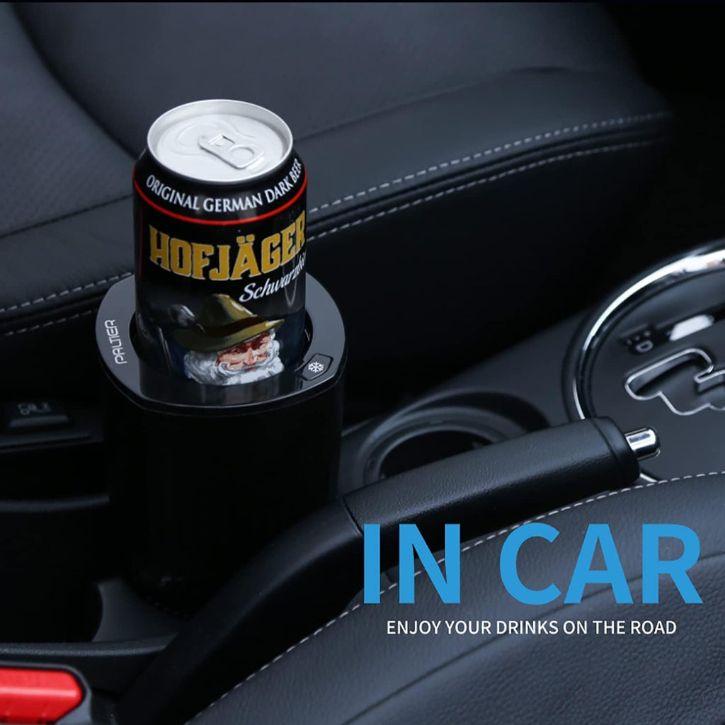 Car Cup Holder 2-in-1 Coffee Warmer Drink Cooler Smart Car Tumbler Holder Gift for Car Lover(Matt Black)