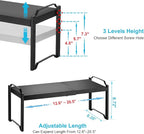 4 Pack Kitchen Cabinet Shelves Organizers, Kitchen Counter Storage Shelf Spice Rack, Expandable Length, Adjustable Height, Stackable, Sturdy 30LBS Bearing, Small Cupboard Tabletop Organizer Shelf Rack