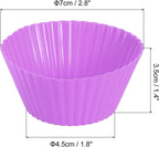 uxcell 42Pcs Silicone Cupcake Liners, Non-Stick Baking Cups, for Cooking Eggs, Baking Muffins and Make a Cake(Purple)