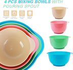 BoxedHome Classic Mixing Bowl Set, BPA Free Plastic, Microwave and Dishwasher Safe, 4.5 quarts (Pink/Cyan)