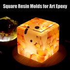 (3 Pack) Resin Cube Molds, Deep Square Silicone Molds for Epoxy Resin Casting DIY Art Craft Candle Soap Making