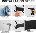 VAEHOLD 2PACK Coat Hooks Wall Hook for Hanging Clothes Robes Towels Hats Heavy Duty Coat Hanger Coat Rack Wall Mount with 3 Hooks - Black