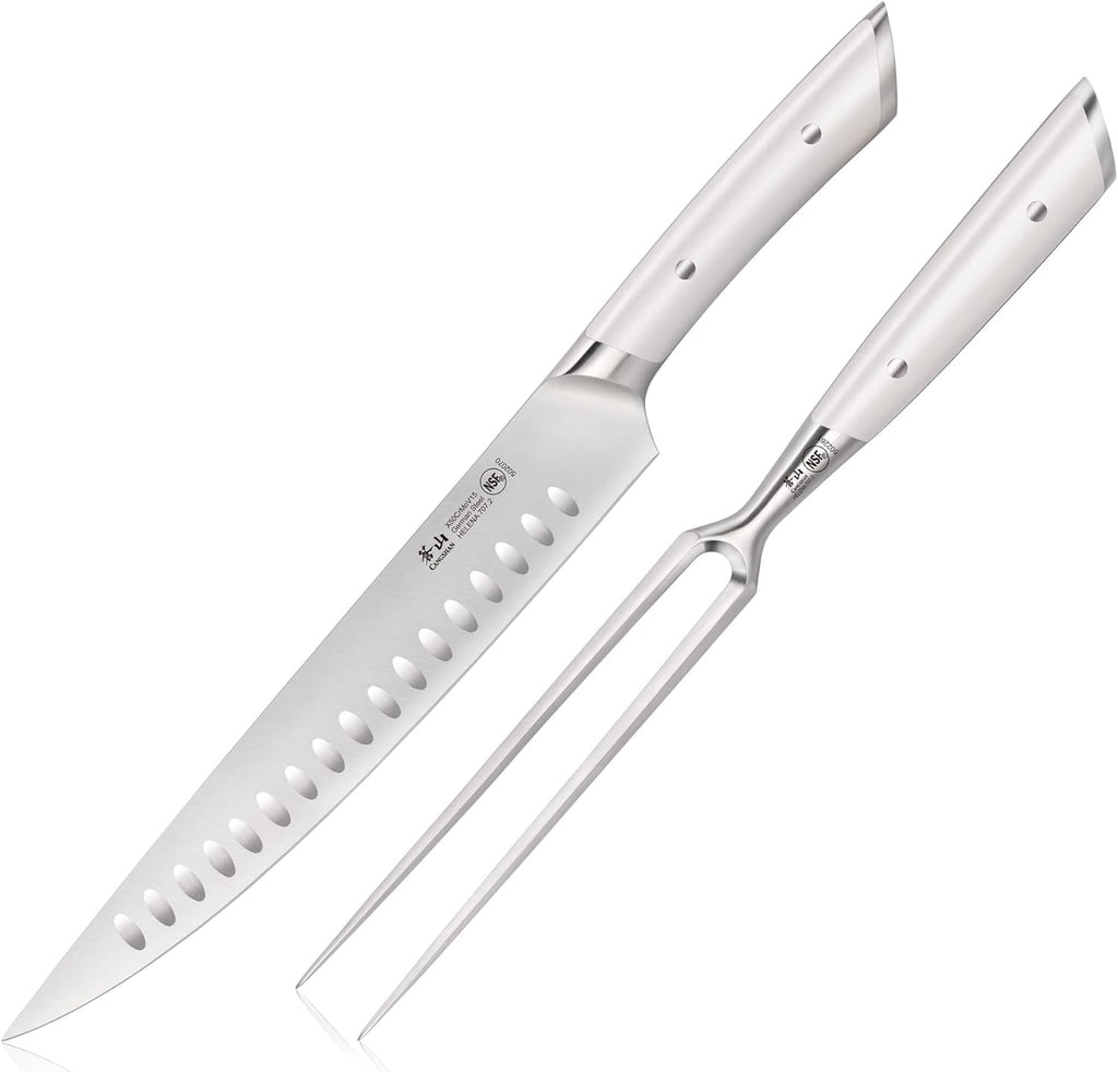 Cangshan HELENA Series German Steel Forged 2-Piece Carving Set (White)