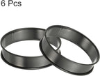 HARFINGTON 6pcs Crumpet Rings 3.94" Nonstick Round Cake Ring Stainless Steel Double Rolled English Pastry Rings for Kitchen Baking Crumpet Dessert, Black