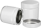 uxcell 2Pcs Round Tea Canisters, 4" x 4" Airtight Metal Tea Containers for Loose Tea, Coffee Beans, Spices - Durable, Compact, and Stylish Storage Tea Tin (White)