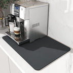 Coffee Mat 15.7*19.7 Inch, 50*40cm Dish Drying Mat for Kitchen Counter Bar, Stain Hiding Rubber Backed Absorbent Bar Mat Pad, Dark Grey (5)