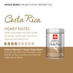 illy Whole Bean Coffee - Perfectly Roasted – Costa Rica Medium Roast - with Notes of Honey, Vanilla & Citrus - 100% Arabica Beans - No Preservatives – 8.8 Ounce