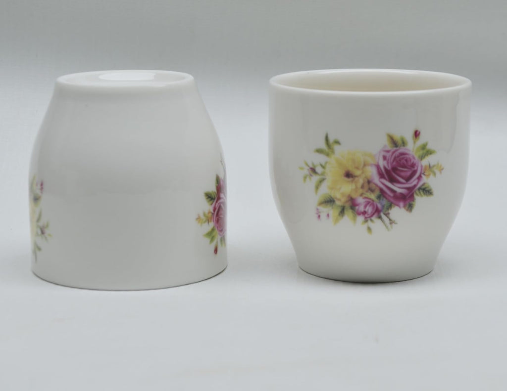 Liang baobao Porcelain Teacup, 5oz Cups Painted Flowers Coffee Tea Water Pot Ceramic Kettle Tea pot Accessories (cup*4)