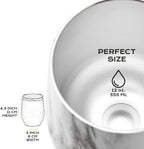 BALIBETOV 5 pcs large Yerba Mate Cup and Bombilla Kit, Includes one 12 oz Yerba Mate Gourd with Lid, Two Bombillas Mate Straw and one cleaning brush | Stainless steel | Double Walled