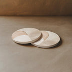 VEYRO Coasters Set of 4 for Drinks – Absorbent Ceramic Stone Drink Coasters with Cork Backing for Coffee Table & Desk, Modern Marble Look Cup Coaster Set, Housewarming Gift for New Home