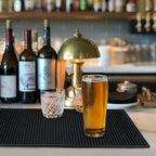 Large Size Thicker Bar Mat for Countertop,Dish Drying Mat, Coffee Bars, Tea Bar,Under Sink Storage Mat 16X28''( Black)