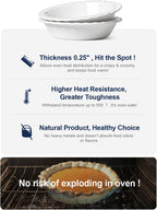 LE TAUCI Ceramic Pie Pans Plate for Baking, 9 inch Deep Dish Baking Dish, 52 ounce Bakeware for Apple Pecan Pie, Set of 2, White