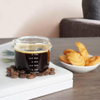 2 Pack Double Spouts Measuring Triple Pitcher Milk Cup 75ML Espresso Shot Glasses Parts Clear Glass