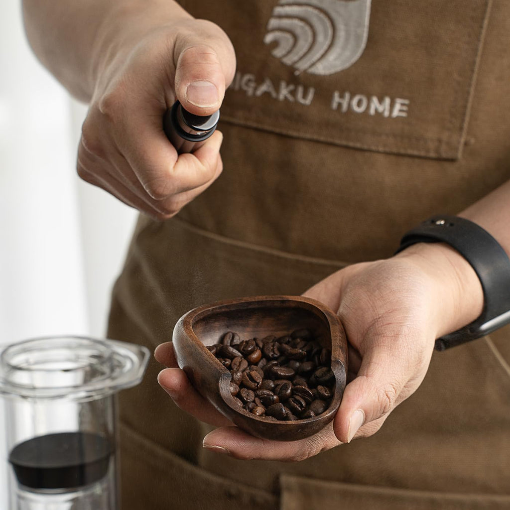 Coffee Bean Dosing Cup & RDT Spray Bottle Set - Walnut Wood Espresso Accessories Kit with Static Reduction Spray, Measuring Tray for Coffee/Tea ﻿