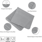 Silicone Dish Drying Mat for Multiple Usage,Easy clean,Eco-friendly,Heat-resistant Silicone Mat for Kitchen Counter or Sink,Refrigerator or Drawer Liner Grey 5XL 36inches x 18inches