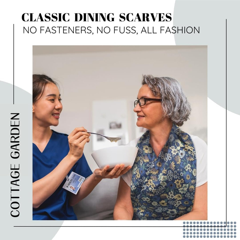 Adult Bib Scarf - Dignified Alternative to Bibs | Washable and Reusable Clothing Protectors for Eating