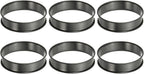 HARFINGTON 6pcs Crumpet Rings 3.94" Nonstick Round Cake Ring Stainless Steel Double Rolled English Pastry Rings for Kitchen Baking Crumpet Dessert, Black