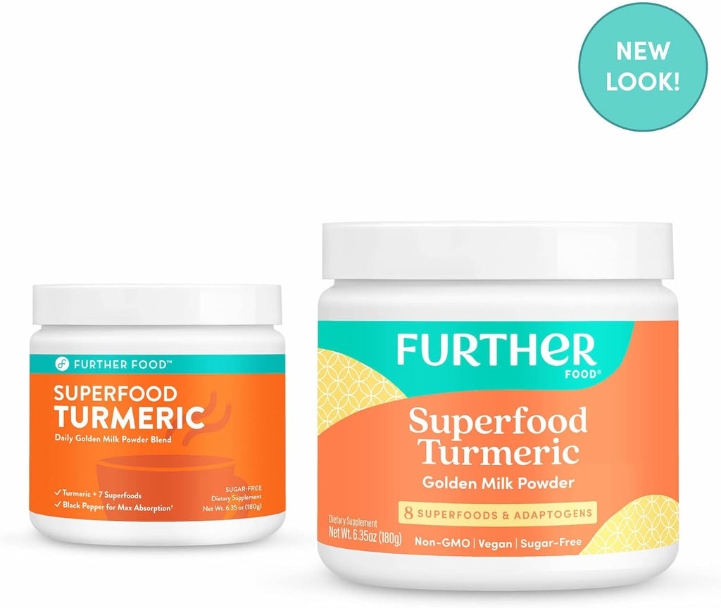 Further Food Best Turmeric Golden Milk Organic Turmeric Powder, Cinnamon, Ginger & Black Pepper Maximum Absorption Joint Health, Gut Health, Sugar-Free, Vegan, Keto (6.35 oz)