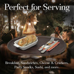 Woodard & Charles Extra Large Oval Serving Tray – Walnut-Stained Wood Platter for Kitchen, Dining, Parties & Home Décor