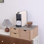 Capsules Coffee Storage Drawer for Pod K-cup Holder - Counter Organizer for Kitchen Utensil Storage - Wood Desktop Coffee Brewer Accessories Stand CF2D3C-LT