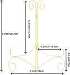 Plate Display Stands with Hinged Folding Design, 8 Inch Picture Frame Stand for Tables, Decorative Easels for Plates, Photos, Cards and Books, 8’’ Gold