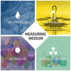 ELECALL 2-1/2” Glycerin Liquid Filled Air Pressure Gauge, 0-30Psi, 1/4”NPT Lower Mount, Stainless Steel Case, Brass Internals, Water Pressure Gauge