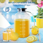 Glass Pitcher with Lid, GOTEBLE 102oz Glass Pitcher with Silicone Case and Brush, Large Capacity Glass Water Tea Pitcher for Juice, Milk, Cold Or Hot Beverages, Large Family and Party