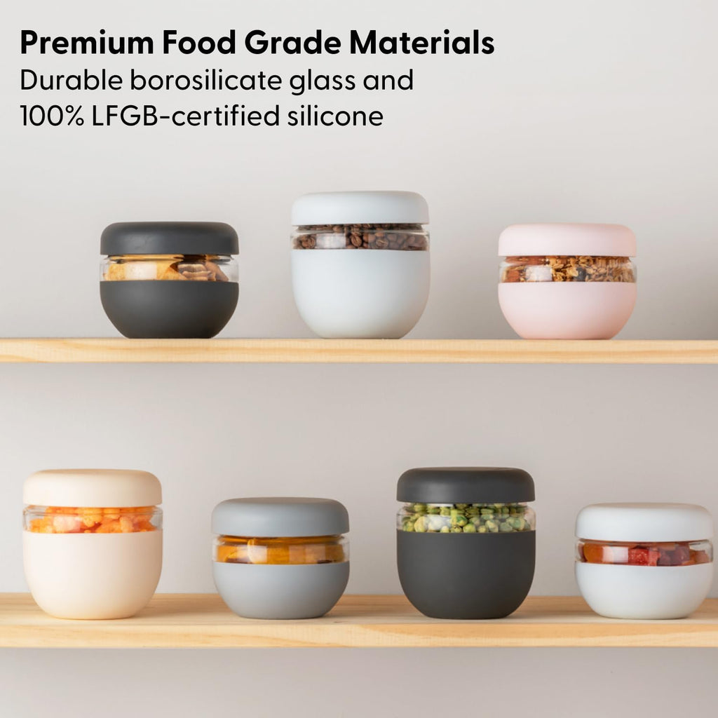 W&P Porter Seal Tight Glass Lunch Bowl Container w/ Lid | Slate 24 Ounces | Leak & Spill Proof, Soup & Stew Food Storage, Meal Prep, Airtight, Microwave and Dishwasher Safe, BPA-Free Glass