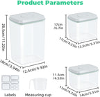 3 Pack Flour and Sugar Storage Containers with Pop-up Lid, 1.26Qt + 2.11Qt + 3.48Qt Food Storage Container for Rice, Spaghetti, Pasta, Nuts, Snack, Candy, Dog Treat, Kitchen Pantry Organization