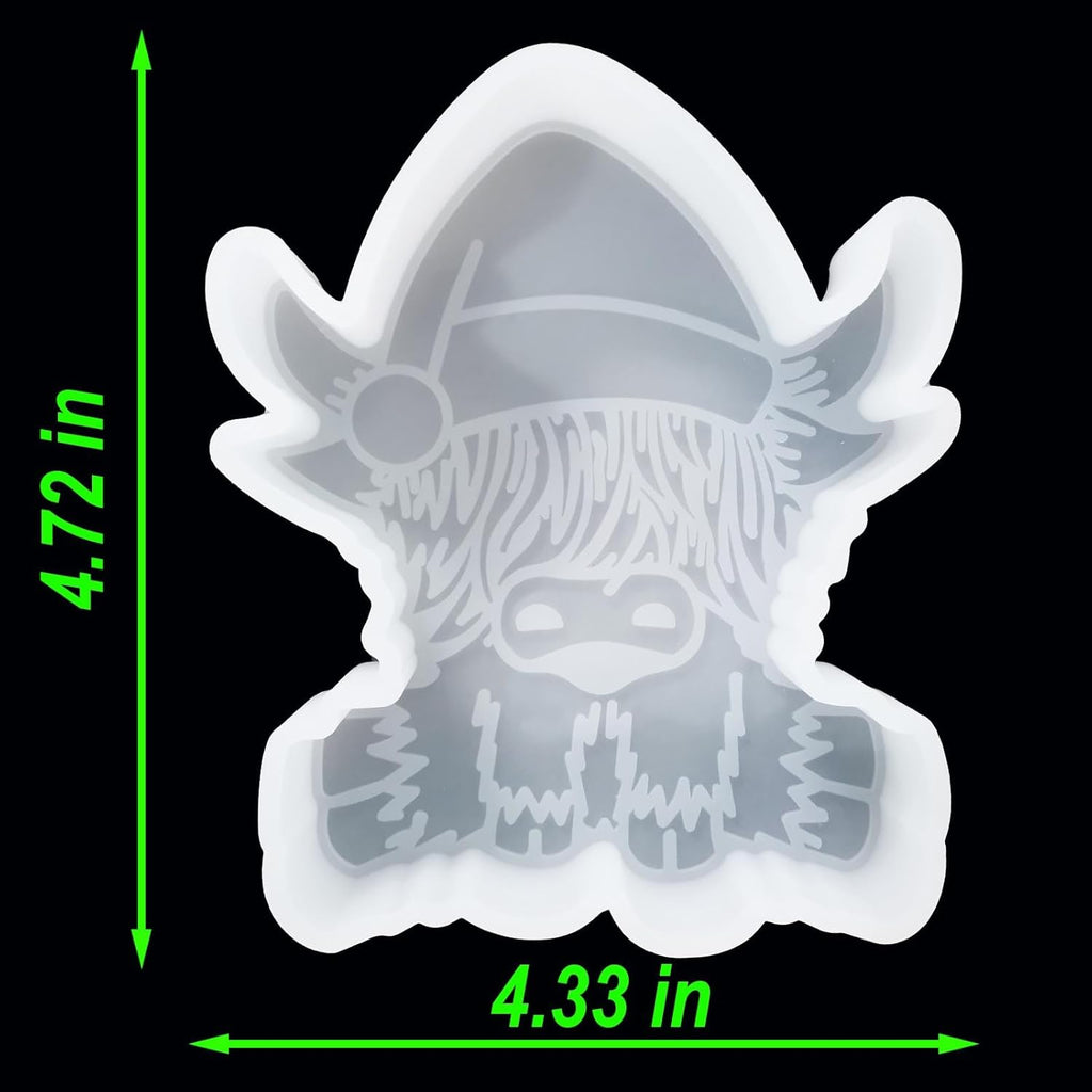 【300+ Design Optional】 Fuehbur Baby Highland Cow Car Freshies Silicone Mold - Air Freshie - Aroma Bead Freshener - Candle Soap Mould - Oven Safe
