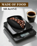 Coffee Dosing Tray, Food Grade Silicone Coffee Bean Dosing Cup for Barista Tool for Home, kitchen - Black