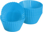 uxcell 18Pcs Silicone Cupcake Liners, Non-Stick Baking Cups, for Cooking Eggs, Baking Muffins and Make a Cake(Blue)