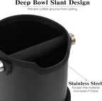 Coffee Tapping Box, Stainless Steel Espresso Floor Container, Waste Coffee Bucket, Barista, And Anti Slip Base Coffee Tools (Black)