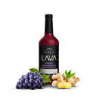LAVA Premium Concord Transfusion Mix made with concord grape juice, real ginger, ginger ale, no artificial sweeteners, 1-Liter (33.8oz) Glass Bottle, Ready to Use