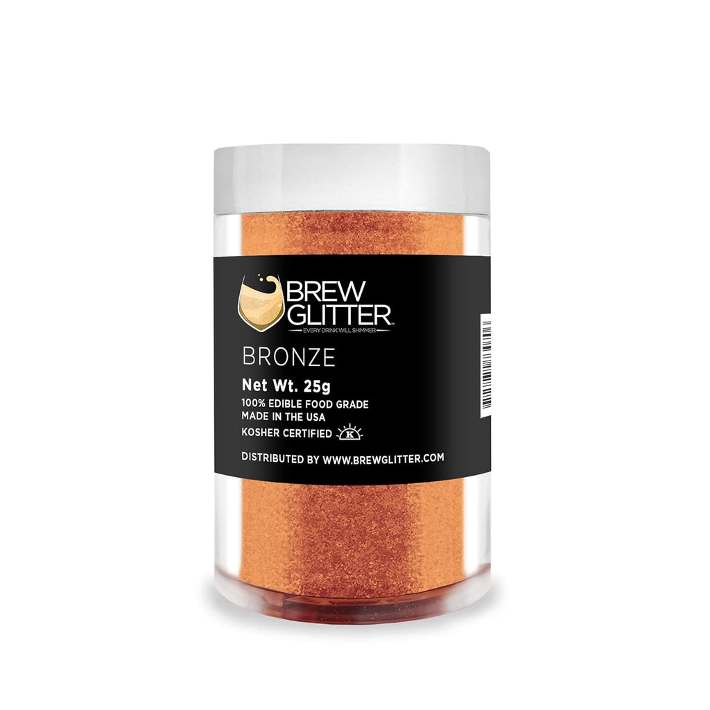 Bronze BREW GLITTER Edible Glitter For Drinks, Cocktails, Beer, Garnish Glitter & Beverages | KOSHER & HALAL Certified | 100% Edible & Food Grade | Vegan, Gluten, Nut Free (25g, Bronze)